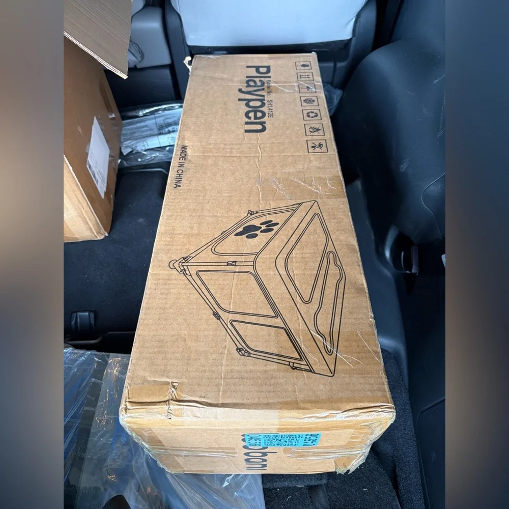 1 Min Setup Portable Puppy🐶Playpen Box for Home🏡Dog🐕Cat🐈Rabbit🐇43.3"x43.3"x27.1" - Picture 3 of 10